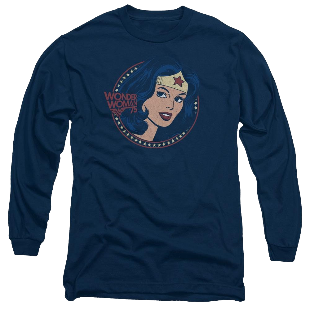 DC Comics Ww75 Starburst Portrait - Men's Long Sleeve T-Shirt Men's Long Sleeve T-Shirt Wonder Woman   