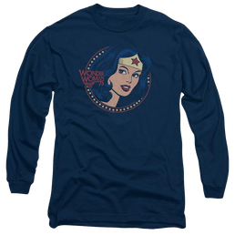 DC Comics Ww75 Starburst Portrait - Men's Long Sleeve T-Shirt Men's Long Sleeve T-Shirt Wonder Woman   