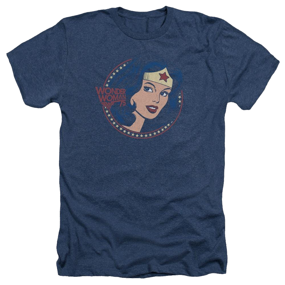 DC Comics Ww75 Starburst Portrait - Men's Heather T-Shirt Men's Heather T-Shirt Wonder Woman   