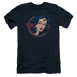 DC Comics Ww75 Starburst Portrait - Men's Premium Slim Fit T-Shirt Men's Premium Slim Fit T-Shirt Wonder Woman   