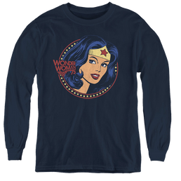 Wonder Woman Ww75 Starburst Portrait - Youth Long Sleeve T-Shirt Youth Long Sleeve T-Shirt Wonder Woman   
