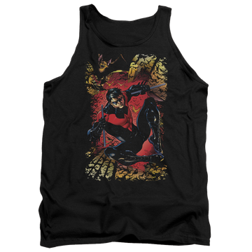 Black men's tank with Justice League Nightwing #1 graphic