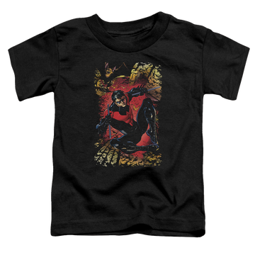 Black toddler t-shirt with Nightwing #1 graphic