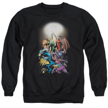 Black men's crewneck sweatshirt with Green Lantern Gl New Guardians #1 graphic
