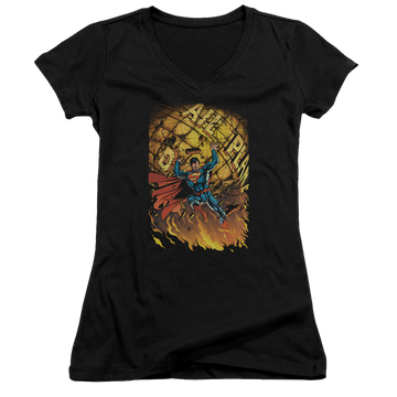 Superman Superman #1 - Juniors V-Neck T-Shirt Juniors V-Neck T-Shirt Superman   