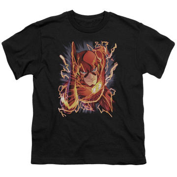 Black youth t-shirt for ages 8 to 12 with Flash #1 graphic
