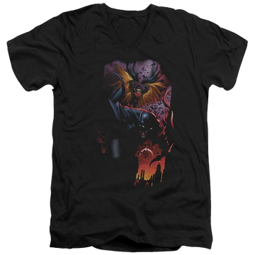 Black men's v-neck t-shirt with Batman & Robin #1 graphic