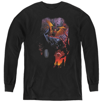 Black youth long sleeve t-shirt with Robin Batman & Robin #1 graphic
