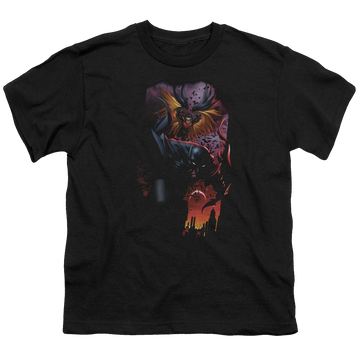 Black youth t-shirt for ages 8 to 12 with Robin Batman & Robin #1 graphic