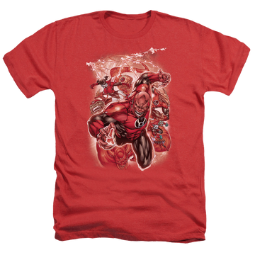 Red men's heather t-shirt with Green Lantern Red Lanterns #1 graphic