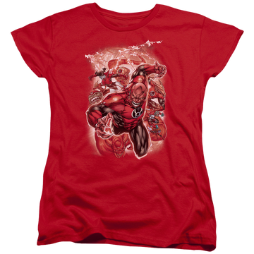 Red women's t-shirt with Green Lantern Red Lanterns #1 graphic
