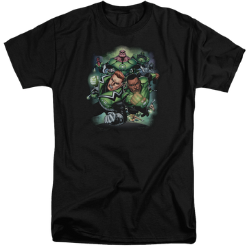 Black men's tall fit t-shirt with Green Lantern Corps #1 graphic
