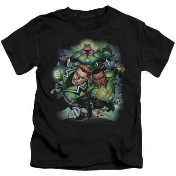 Black kid's t-shirt for ages 4 to 7 with Green Lantern Corps #1 graphic