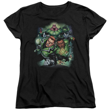 Black women's t-shirt with Green Lantern Corps #1 graphic