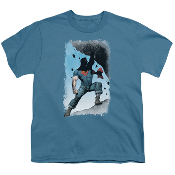Slate youth t-shirt for ages 8 to 12 with Superman Action Comics #1 Alternate graphic