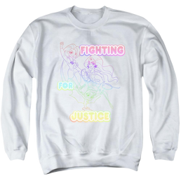 Dc Super Hero Girls Fighting For Justice - Men's Crewneck Sweatshirt Men's Crewneck Sweatshirt DC Comics   