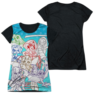 DC Comics Dc Super Hero Girls Justice Gang juniors black back t-shirt