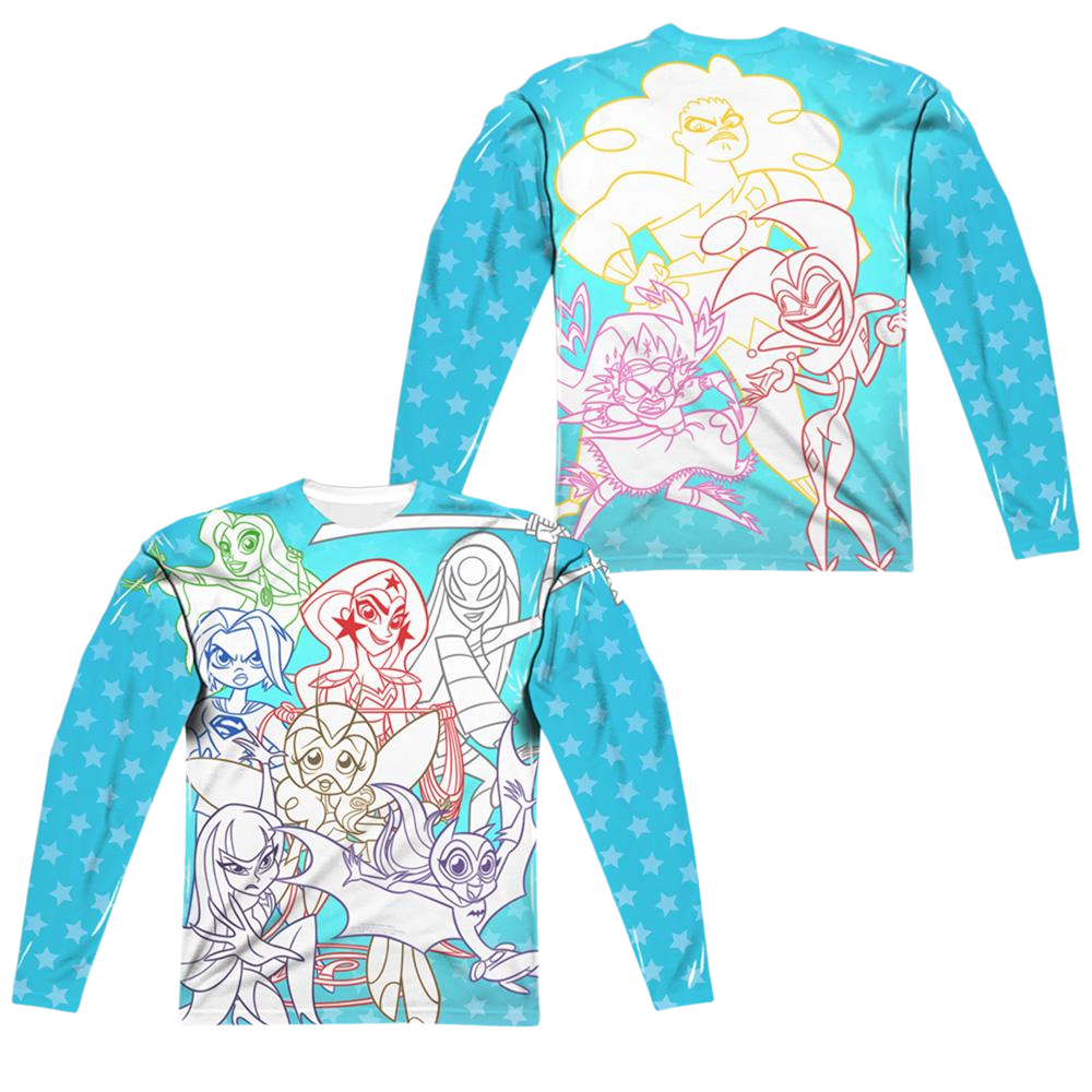 Dc Super Hero Girls Justice Gang (Front/Back Print) - Men's All-Over Print Long Sleeve Men's All-Over Print Long Sleeve DC Comics   