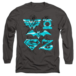 Dc Super Hero Girls Line Art Group - Men's Long Sleeve T-Shirt Men's Long Sleeve T-Shirt DC Comics   