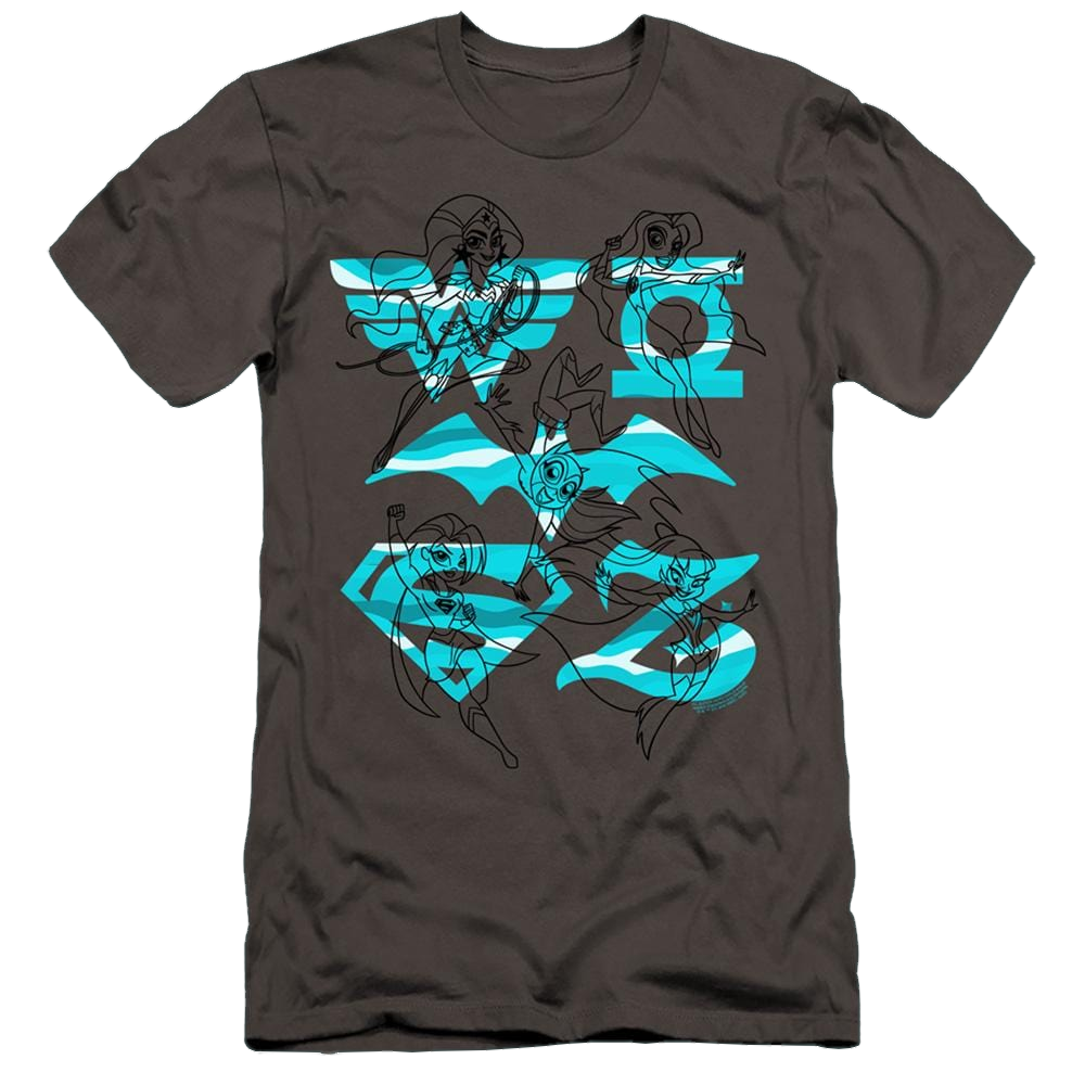 Dc Super Hero Girls Line Art Group - Men's Premium Slim Fit T-Shirt Men's Premium Slim Fit T-Shirt DC Comics   