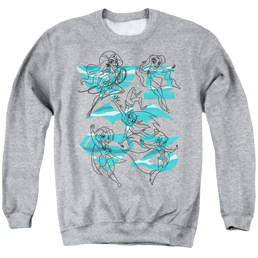 Dc Super Hero Girls Line Art Group - Men's Crewneck Sweatshirt Men's Crewneck Sweatshirt DC Comics   