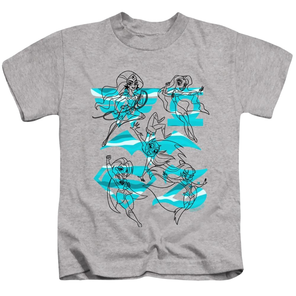 Dc Super Hero Girls Line Art Group - Kid's T-Shirt Kid's T-Shirt (Ages 4-7) DC Comics   