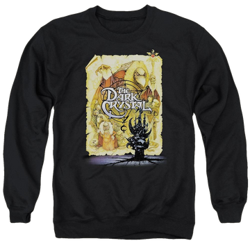 Black men's crewneck sweatshirt with Dark Crystal Poster graphic