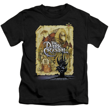 Black kid's t-shirt for ages 4 to 7 with Dark Crystal Poster graphic