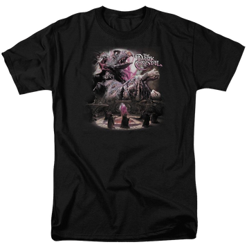 Black men's regular fit t-shirt with Dark Crystal Power Mad graphic