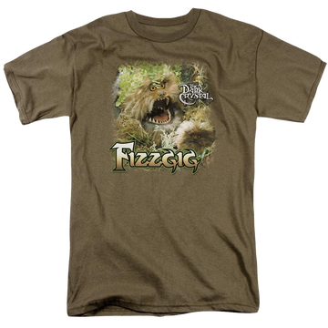 Safari green men's regular fit t-shirt with Dark Crystal Fizzgig graphic