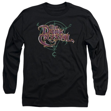 Black men's long sleeve t-shirt with Dark Crystal Symbol Logo graphic