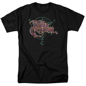 Black men's regular fit t-shirt with Dark Crystal Symbol Logo graphic