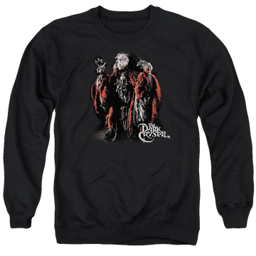Black men's crewneck sweatshirt with Dark Crystal Skeksis graphic
