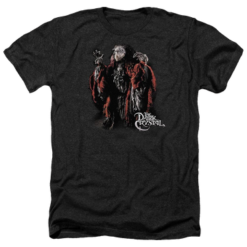 Charcoal men's heather t-shirt with Dark Crystal Skeksis graphic
