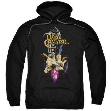 Black pullover hoodie with Dark Crystal Crystal Quest graphic