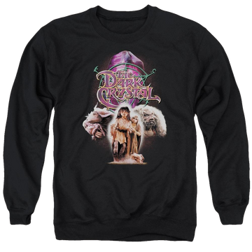 Black men's crewneck sweatshirt with Dark Crystal The Good Guys graphic