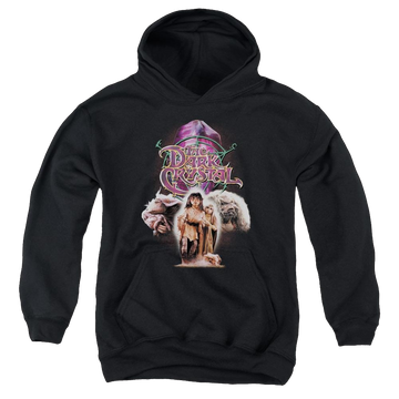 Black youth hoodie for ages 8 to 12 with Dark Crystal The Good Guys graphic