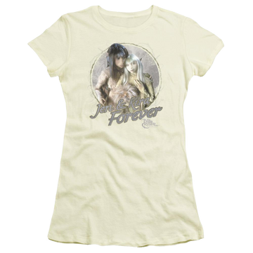 Cream juniors t-shirt with Dark Crystal Jen & Kira graphic