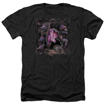 Charcoal men's heather t-shirt with Dark Crystal Lust For Power graphic