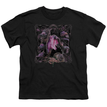 Black youth t-shirt for ages 8 to 12 with Dark Crystal Lust For Power graphic