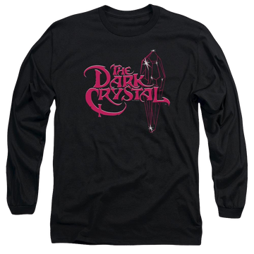 Black men's long sleeve t-shirt with Dark Crystal Bright Logo graphic