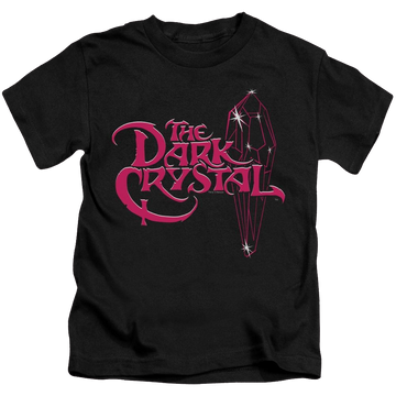 Black kid's t-shirt for ages 4 to 7 with Dark Crystal Bright Logo graphic