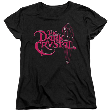 Black women's t-shirt with Dark Crystal Bright Logo graphic