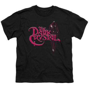 Black youth t-shirt for ages 8 to 12 with Dark Crystal Bright Logo graphic