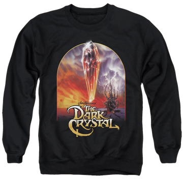Black men's crewneck sweatshirt with Dark Crystal Crystal Poster graphic
