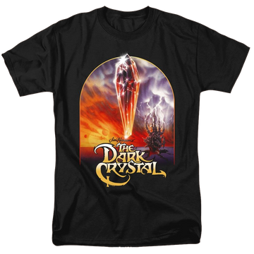 Black men's regular fit t-shirt with Dark Crystal Crystal Poster graphic