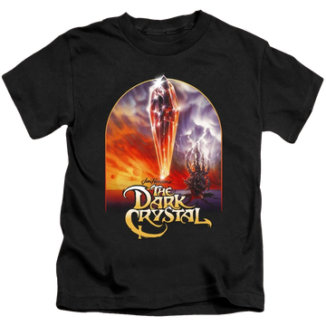 Black kid's t-shirt for ages 4 to 7 with Dark Crystal Crystal Poster graphic