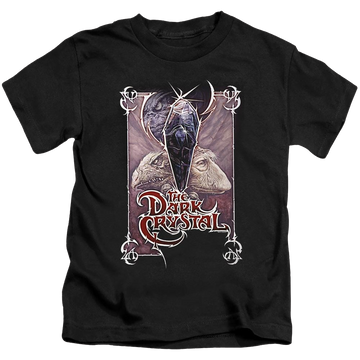 Black kid's t-shirt for ages 4 to 7 with Dark Crystal Wicked Poster graphic