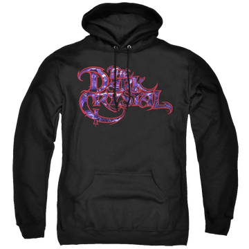 Black pullover hoodie with Dark Crystal Collage Logo graphic