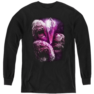 Black youth long sleeve t-shirt with Dark Crystal Howling graphic